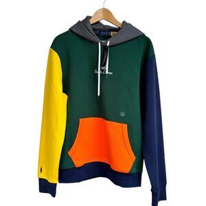 Polo Ralph Lauren Men's Logo Color-Blocked Double-Knit Hoodie Size M